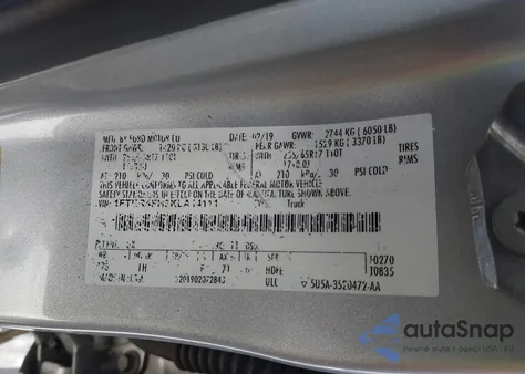 2019 Ford Ranger Lariat/Xl/Xlt from USA, damaged, VIN 1FTER4FH9KLA14111